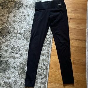 Victoria Secret PINK black yoga leggings, size XS, cotton material.